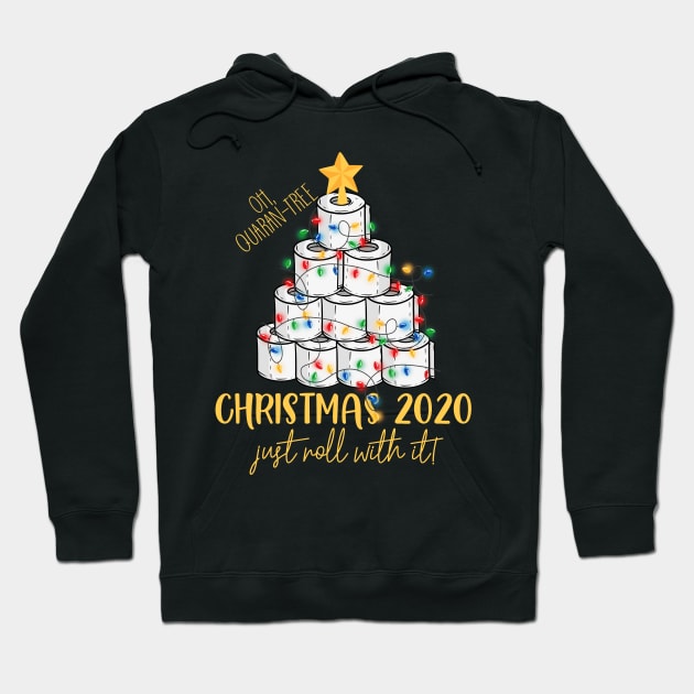 2020 Funny Quarantine Christmas Toilet Paper Light Tree Gift Hoodie by mittievance